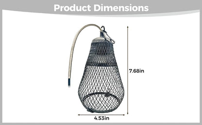Reptile Heat Lampshade, Long 7.7 in Ceramic Cover, Metal Mesh Cage Anti-Scald, Anti-Bite Cable Protection with Dimmer Switch for Parrot, Lizard, Turtle, Reptile (Bulb not Included)