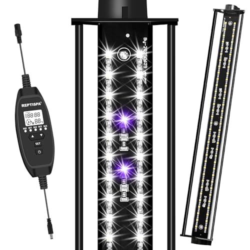 LED UVB Light for Reptiles, 15 Watts, 16-Inch | Aluminum LED Light Fixture, Dimming Controller, 4 UVI Modes, UVA UVB Lamp, For Bearded Dragon Lizard Gecko Snake Turtle - size: 16-INCH