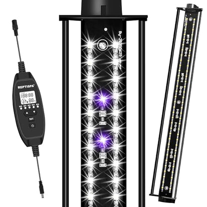 LED UVB Light for Reptiles, 15 Watts, 16-Inch | Aluminum LED Light Fixture, Dimming Controller, 4 UVI Modes, UVA UVB Lamp, For Bearded Dragon Lizard Gecko Snake Turtle - size: 16-INCH