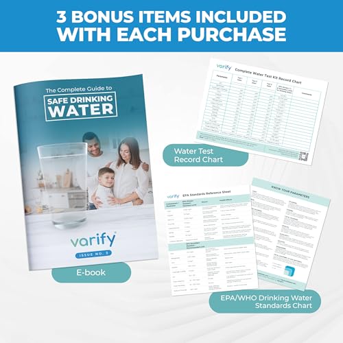 17in1 Complete Drinking Water Test Kit - 100 Strips + 2 Bacteria Tester Kits - Well, Tap, Home, City Water Testing Strip for Lead, Alkaline, Chlorine, Hardness, Iron, Fluoride, Copper & More