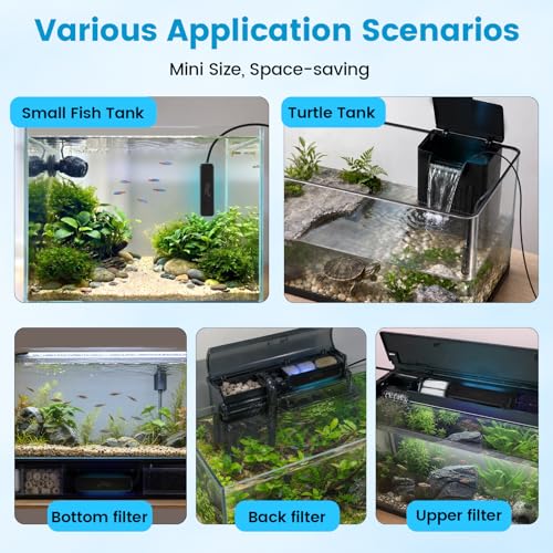 hygger 3W Aquarium U-V Light with Timer for 2-15 Gallon Fish, Turtle Tanks | ABS Protective Shield, Mini Glass U-V Lamp, Freshwater & Saltwater Use, Small Fish Turtle Tanks, Clear Water Support