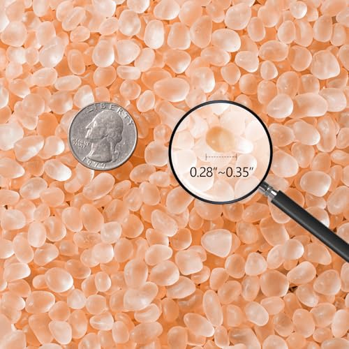 Keedolla Sea Glass Stones Frosted Glass Pebbles Gemstones for Aquarium Gravel Fish Tank Rocks, Vase Fillers, DIY Crafts - Peach - 230g/8oz - color: Peach‌, size: 0.5 LB