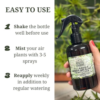 Cute Farms Tillandsia Air Plant Fertilizer | Gentle Weekly Use Formula Plant Food | Formulated Nutrients for Air Plants (8 oz. Spray Bottle) - size: 8 oz