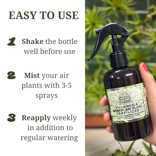 Cute Farms Tillandsia Air Plant Fertilizer | Gentle Weekly Use Formula Plant Food | Formulated Nutrients for Air Plants (8 oz Spray Bottle, 2 Pack) - size: 8 oz (2 Pack)