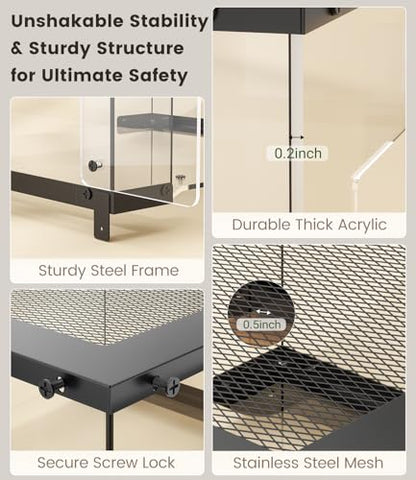 Turtle Basking Platform for 18-19 Inchs Wide Aquariums - Last Long Stainless Steel Supports & Mesh, Non-Slip Ramp for Aquatic Turtles, Turtle Tank Accessories (Extra Large) - size: Fit 18-19 Inchs Wide