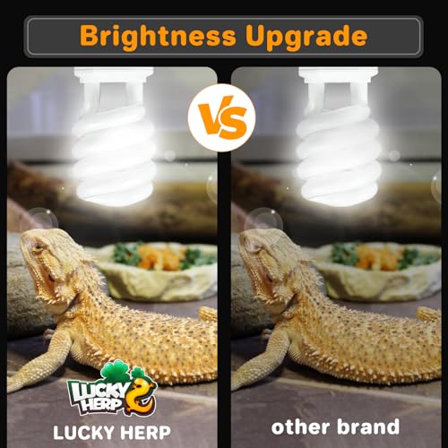 LUCKY HERP UVA UVB Reptile Light 10.0, Desert UVB 150 Compact Fluorescent Lamp, UVB Light for Reptiles 23W, UVA UVB Reptile Light Bulb, UVB Bulb for Reptiles Bearded Dragons Lizards Tortoises Snakes - style: UVB10.0 23W
