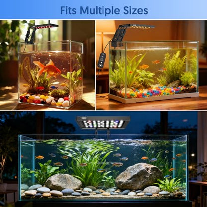QZQ Fish Tank Light – Aquarium Light 24/7 Mode LED Aquarium Lights for Fish Tank with Adjustable Timer/Brightness, Aquarium Plant Light (12W for 7–12 Inch Tank) - size: 12W for 7-12 Inch Tank