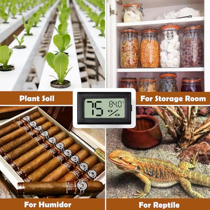Vodolo Reptile Thermometer and Humidity Gauge,4PCS Digital Adhesive Reptile Hydrometer Thermomete Tank Accessories Pet Supplies for Tortoise Habitat,Chameleon Cage,Iguana,Tree Frog Terrarium - size: 4PCS Rectangular