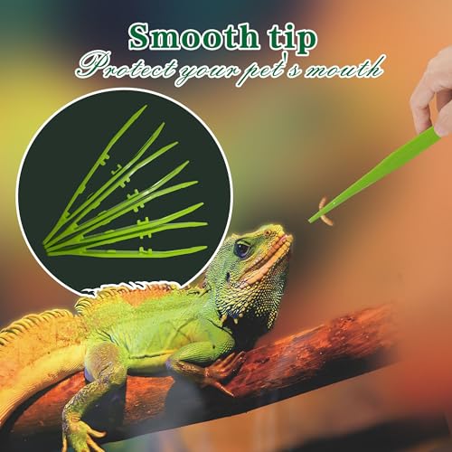 4-Pack Reptile Feeding Tongs Set - Hygienic Anti-Slip Green Tweezers for Bearded Dragons, Lizards, Snakes, Aquariums & Small Animals(Five Colors to Choose from) - color: Green