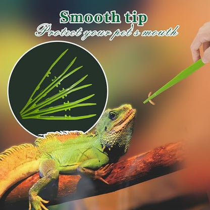 4-Pack Reptile Feeding Tongs Set - Hygienic Anti-Slip Green Tweezers for Bearded Dragons, Lizards, Snakes, Aquariums & Small Animals(Five Colors to Choose from) - color: Green