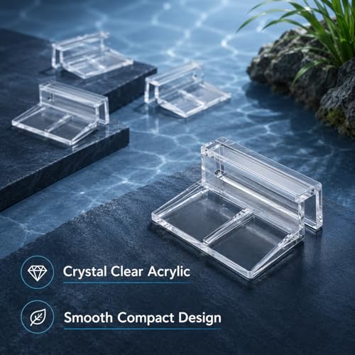 10 Pack Aquarium Lid Clips 6.3mm Aquarium Cover Bracket Rimless Fish Tank Glass Cover top Support Acrylic and Glass Aquariums top Clips Aquariums Hood Holder Plastic Fish Tank Covers