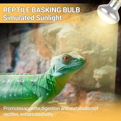 Reptile Heat Lamp Blub, 2Pack 75W Day & Night Reptile Heat Lamp,UVA Daylight Heat Basking Bulbs Infrared Heats Light Bulb for Reptiles Bearded Dragon Lizard Turtle