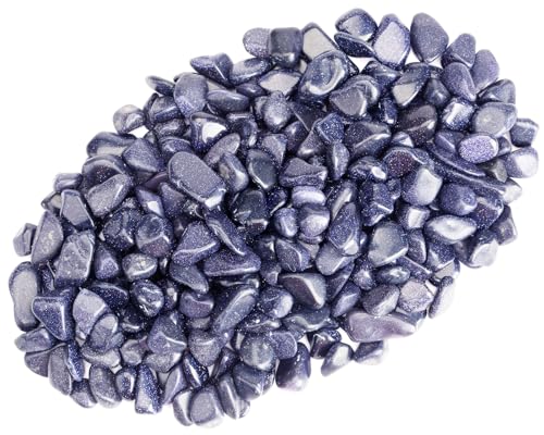 ZenQ 1 lb Crystal Chips, Tumbled Stone Chips for Crafts | Polished, Undrilled Gemstones for Resin Art, Vase Filler, Plant Decor, Candle Making, and DIY Projects - color: Blue Sandstone 0.2"- 0.6"