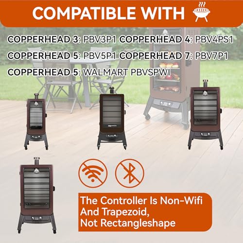 Digital Trapezoid Grill Controller Kit Thermostat Controller Board Replacement Parts Compatible with Pit Boss Vertical Pellet Smoker Copperhead 3/4/5/7 Series & 5-Series Copper-Walmart PBV5PW1