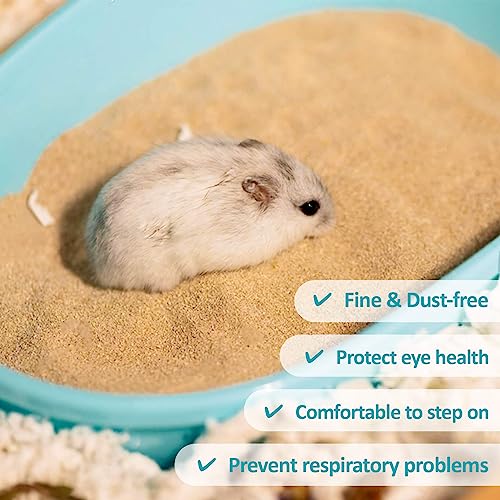 Sukh Hamster Desert Sand - Coarse Bedding Sand, Hamster Hides & Cleaning | Dust Free Sand Bath for Hamster, Guinea Pig, Chinchilla, Gerbil, Syrian Mice, Small Pet Cage Bedding Accessories,14oz - color: Brown