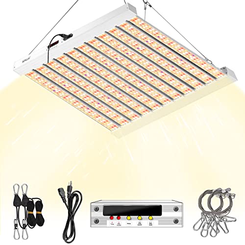 SZHLUX 500W LED Grow Light 4x4/5x5ft with Timer and Temp Control, Full Spectrum Grow Lamp with 1056 Diodes,Indoor Plants for Seedling Veg and Bloom Grow Light