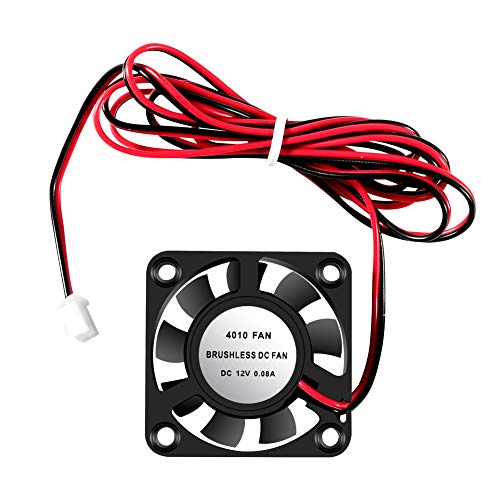 UMLIFE 4PCS 3D Printer Cooling Fan 40mmx40mmx10mm Oil Bearing Blower Fan DC 12V Brushless Cooling Fan with 2 Pin Terminal for Hotend Extruder Heatsinks Makerbot MK7 MK8 CPU Chip (12V 0.08A) - color: 12V(4010)
