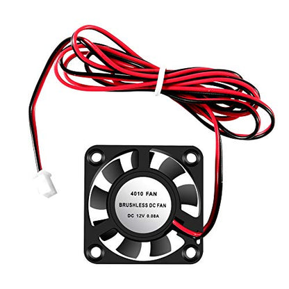 UMLIFE 4PCS 3D Printer Cooling Fan 40mmx40mmx10mm Oil Bearing Blower Fan DC 12V Brushless Cooling Fan with 2 Pin Terminal for Hotend Extruder Heatsinks Makerbot MK7 MK8 CPU Chip (12V 0.08A) - color: 12V(4010)