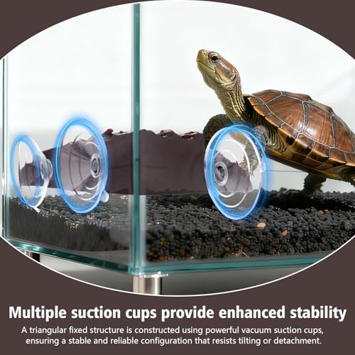 Realistic Bark Turtle Basking Platform - 3 Suction Cups Turtle Dock Essential Basking Platform for Aquatic Turtles, Frogs, Turtles Tank Accessory (Brown)