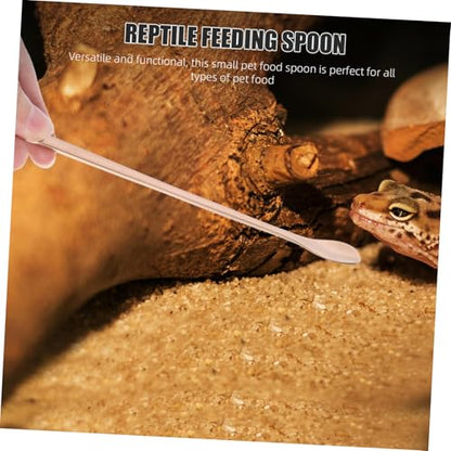 YARNOW 2Pcs Pet Food Spoon for Reptiles Long Handle Lizard Feeding Tool Comfortable Grip for Small Animal Feeding Lightweight Versatile Feeding Scoop