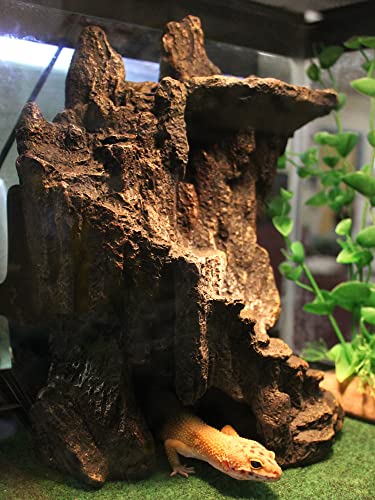 Penn-Plax Reptology Shale Step Ledge Cave Hideout - Aquarium & Terrarium Decoration - for Fish, Reptiles, Amphibians, and Small Animals - Large 2 (REP189) - size: Large 2