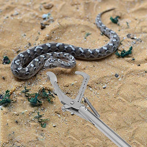 Reptile Tongs Snake Grabber,59-inch Aluminum Alloy，Easy to Carry, Foldable and Light with Wide Jaw, Stainless Steel Professional Outdoor Catch