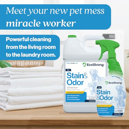 Eco Strong Pet Stain and Odor Remover - Cat Urine Enzyme Cleaner Destroyer, Urine Destroyer for Dogs, Pet Urine Enzyme Cleaner - 160 Oz - size: 160 Fl Oz (Pack of 2)
