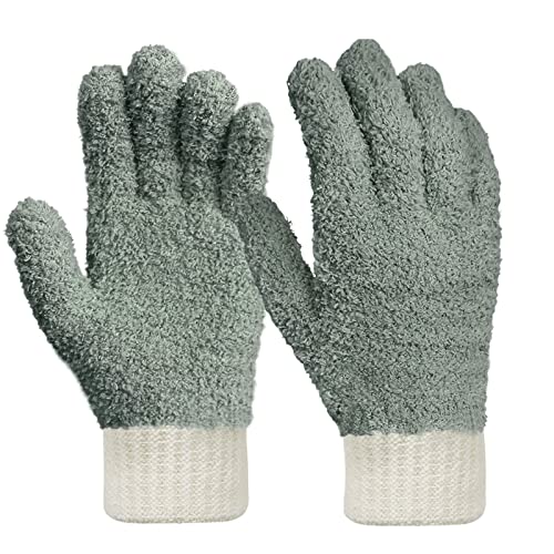 MIG4U Microfiber Gloves - Dusting Gloves for House Cleaning - Washable Blind Cleaner Duster Tool (Gray,S/M) - color: Gray 1 Pair, size: Small-Medium