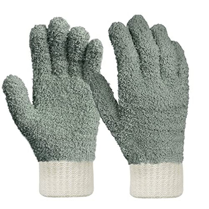 MIG4U Microfiber Gloves - Dusting Gloves for House Cleaning - Washable Blind Cleaner Duster Tool (Gray,S/M) - color: Gray 1 Pair, size: Small-Medium