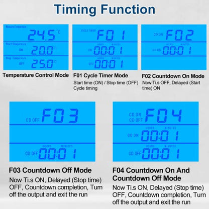 Digital Temperature Controller Thermostat Timer - Reptile Thermostat Controller Day Night Timer 1800W 120V 15A Temperature Controlled Outlet Plug Heating Cooling Control with Sensor （TC816） - style: TC816