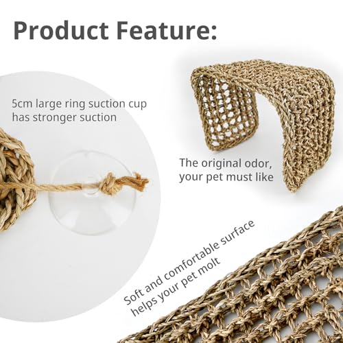 Bearded Dragon Lizard Hammock Reptile Lounger 30"*8" 1Pcs,100% Natural Seagrass Bed and Cage Terrarium Tank Accessories for Geckos,Snakes,Chameleon,Hermit Crab,Axolotl,Iguana
