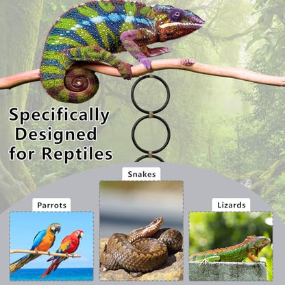 6pcs Snake Climbing Rings for Ball Python, 26.8x4.5'' Snake Climbing Rings | with Hemp Rope, Enrichment Toys for Corn Snake, Reptile Tank Cage Decor Habitat Accessories for Terrarium, Chameleon, Parrot