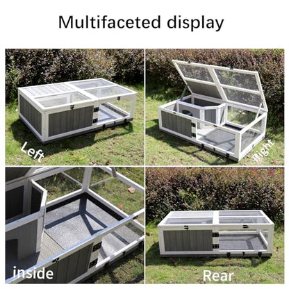 Tortoise Enclosure Indoor Wooden Bunny Cage Snake Enclosure Reptile Terrarium Indoor Hamster Cage with Tray Extra Large Tortoises Habitat（67719）