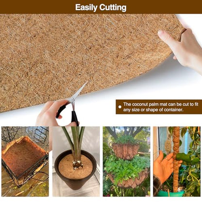 MAXPACE Natural Coconut Coir Liner Sheets - 14x11inch 2 Pcs Coco Fiber for Plant, Planter, Window Basket, Garden Decoration, and Pet Reptile Carpet or Mat