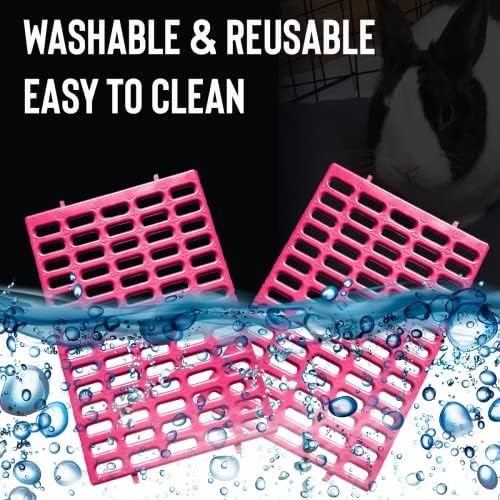 Saguaro Acres Rabbit and Small Animal Cage Resting Mat for Wire Floored Cages 2 Pack (Pink & Teal) - color: Pink & Teal