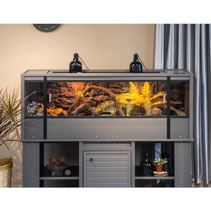 New Age Pet ECOFLEX X-Large Reptile Enclosure with Matching Cabinet Stand Set in Grey - color: Grey, size: X-Large