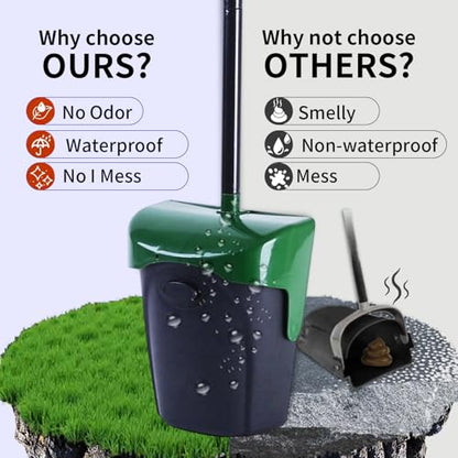 ienjoyed Pooper Scooper Large Swivel Bin & Rake with 160 Waste Bags,Heavy Duty Dog Pooper Scooper with Bag Attachment for Dogs, Long Handle Poop Scooper with Lid for Yard, Grass, Gravel(Dark Green) - color: Dark Green