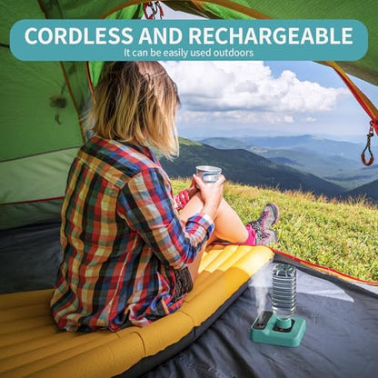 Travel Humidifier, Portable Small Humidifier for Plants, Bedroom, Office, Hotel or Car, Battery Operated Mini Cool Mist Humidifiers, Quiet 23dB, Auto-off, Night Light & BPA-Free, Green - color: Green