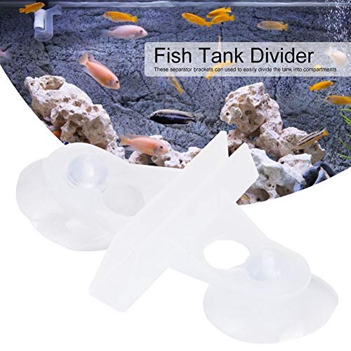 Zerodis 40 Pcs Aquarium Separation Clip, PVC Fish Suction Cup Separating Board Divider Support Clip with 80 Suction Cup Fish Isolation Divider (White)