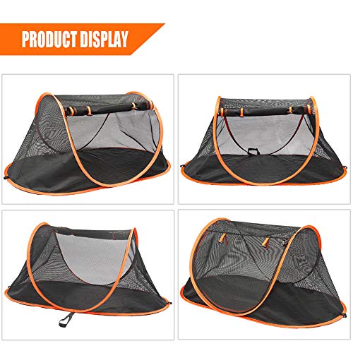 Portable Cat Mesh Tent Pet Cage,Pop Up Crate,Foldable Kennel,Indoor,Outdoor,Comfy Puppy House-Washable Fabric for Small Animals with 2 Cat Toys, Carry Bag & 2 Stakes