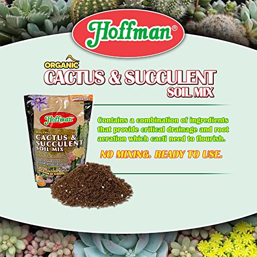 Hoffman 10404 Organic Cactus and Succulent Soil Mix, 4 Quarts, Brown/A - size: 1 pack