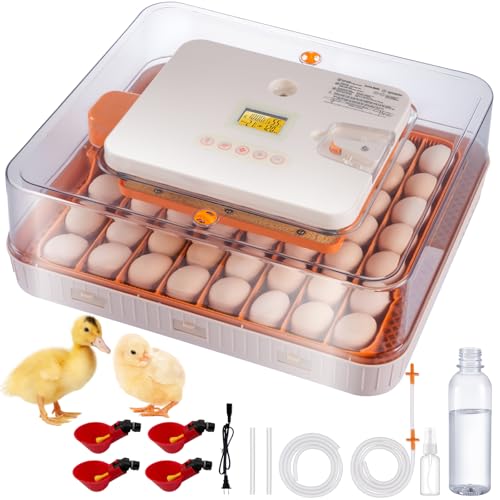 56 Egg Incubators for Hatching Eggs, Automatic Egg Turning and Humidity Temperature Control, Egg Candler, 360° Viewing Incubator for Hatching Chicken, Ducks, Goose, Quail