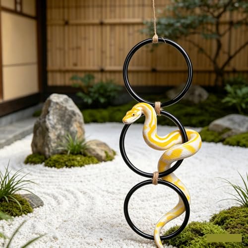 Snake Climbing Rings with Hammock, Reptile Enrichment Toys for Snakes | Suitable for All Kinds of Small Reptiles,Enrichment Rings for Small Ball Python Corn