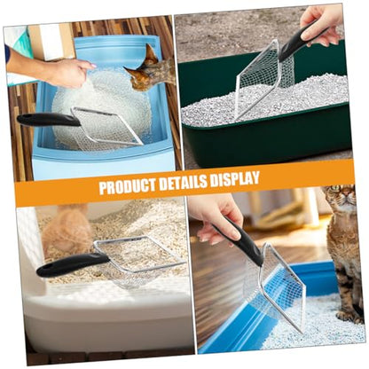 KESYOO Stainless Steel Cat Litter Scoop Fast Sifting Reusable Litter Shovel for Easy Cleaning of Cat and Reptile Waste Durable Pet Supply with Non Stick Design Mesh