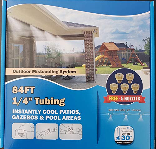 Outdoor Cooling System 84 Ft 1/4'' Beige Tubing - 24 Nozzles System
