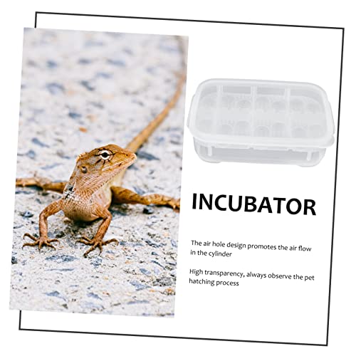 Happyyami 1pack Compartments for Hatching Lizards Geckos and Turtles Lightweight and Easy to Clean Breeding Box for Reptile Eggs - color: White
