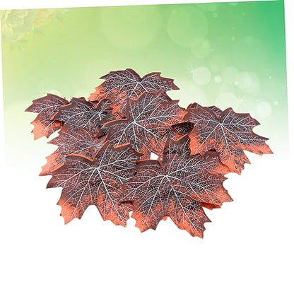 POPETPOP 12pcs Maple Leaf Litter Reptile Cage Decor Reusable Pet Habitat Decoration for Lizards Snakes Frogs Terrarium Accessories