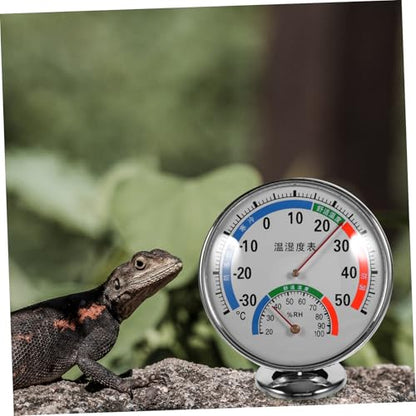 Happyyami Reptile Temperature and Humidity Gauge Dual Display Hygrometer for Terrarium Easy to Read Color-Coded -Saving Design for All Reptiles and Cages