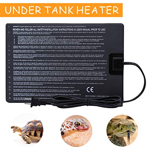 Aiicioo Reptile Heating Pad - 6x8Inch Hermit Crab Heater Heat Mat for Reptiles Snake Lizard Terrarium 8 Watt 2Pack