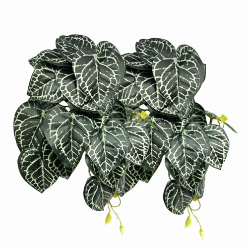 Reptile Plants for Terrarium, Artificial Hanging Plastic Plants with Suction Cups，Amphibian Tank Habitat Decor fit for Bearded Dragons Chameleon Lizards Snake 2Pack (I) - color: I